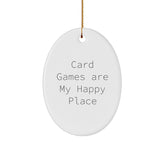 Funny Card Games Oval Ornament Gifts from Friends and Family for Card Games Enthusiasts Christmas Unique Gifts - Image 1